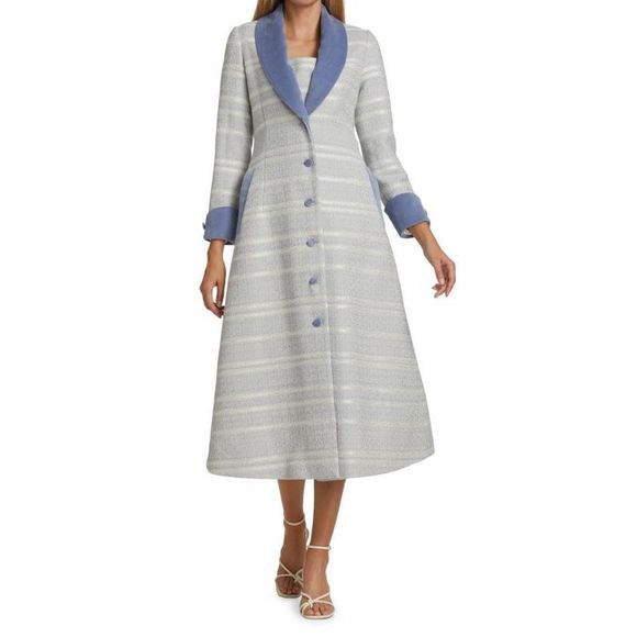 Markarian Jackets & Blazers - Markarian Contrast Trim Wool Coat Size 16 $2650